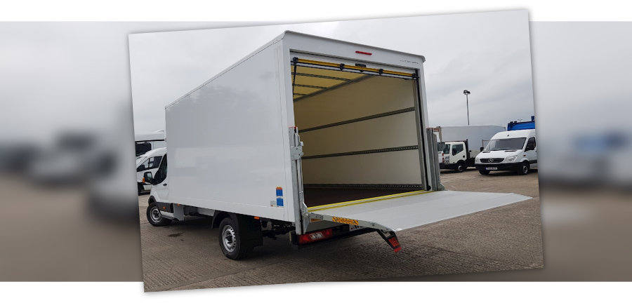 Ford Transit Luton Van With Open Tail Lift